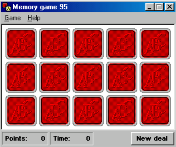 Title screen of Memory Game 95