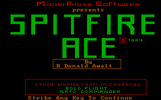 Title screen of Spitfire Ace