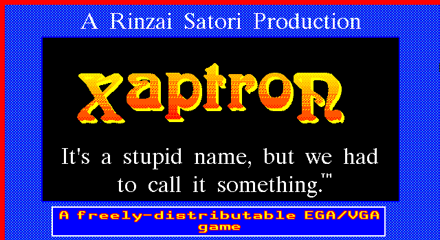 Title screen of Xaptron