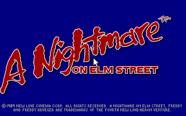 Title screen of A Nightmare on Elm Street