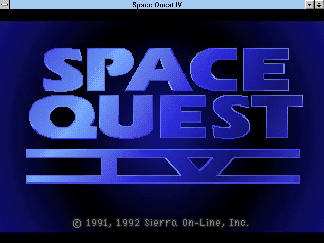Title screen of Space Quest IV: Roger Wilco and the Time Rippers