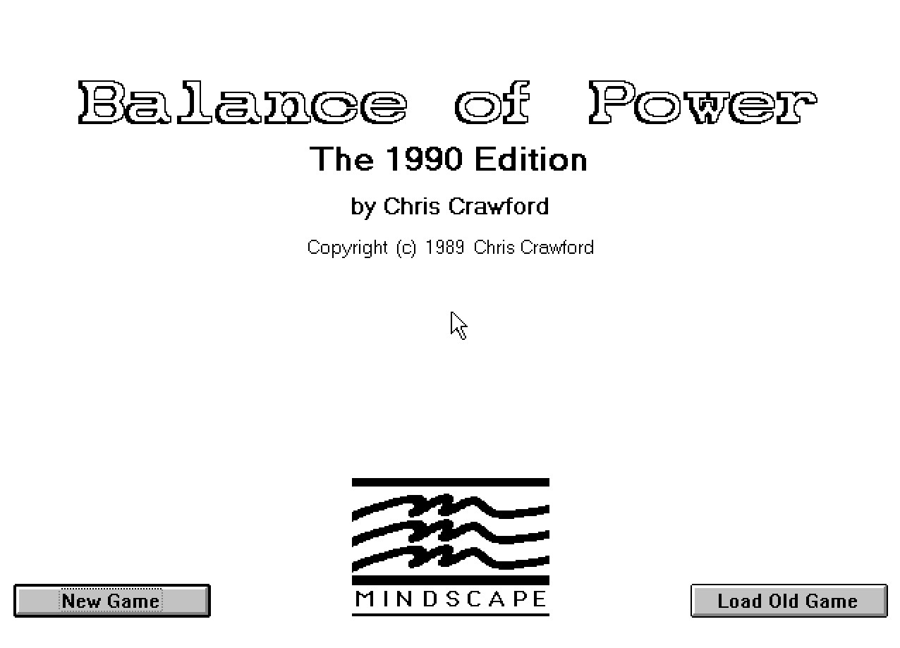 Title screen of Balance of Power: The 1990 Edition