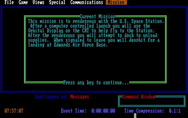 Title screen of Orbiter
