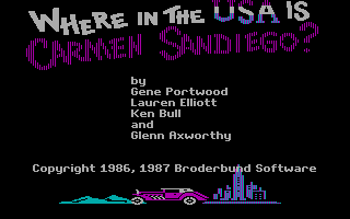 Title screen of Where in the U.S.A. Is Carmen Sandiego?