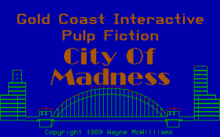 Title screen of City of Madness
