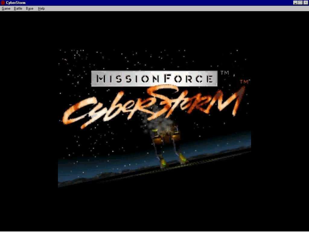 Title screen of MissionForce: CyberStorm