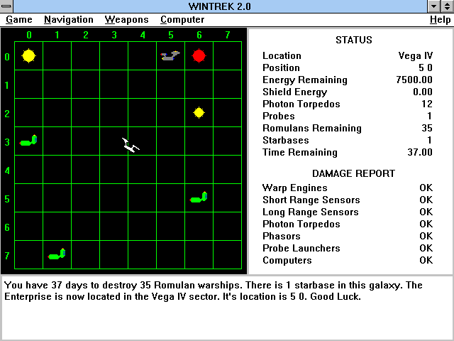 Gameplay of WinTrek 2.0