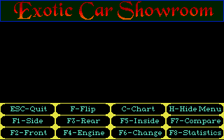 Title screen of Exotic Car Showroom