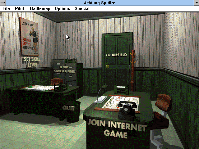Title screen of Achtung Spitfire