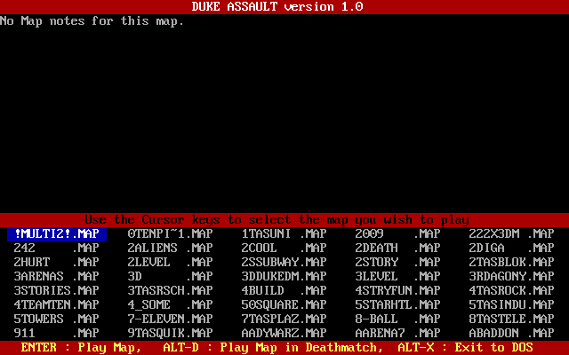 Title screen of Duke Assault