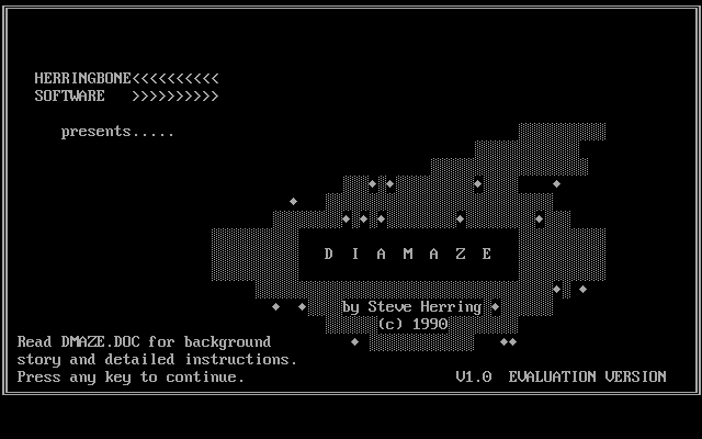 Title screen of Diamaze