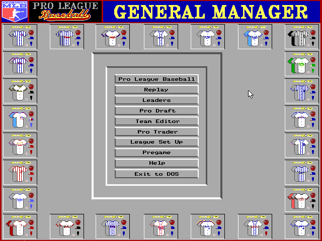 Title screen of Pro League Baseball (1992)