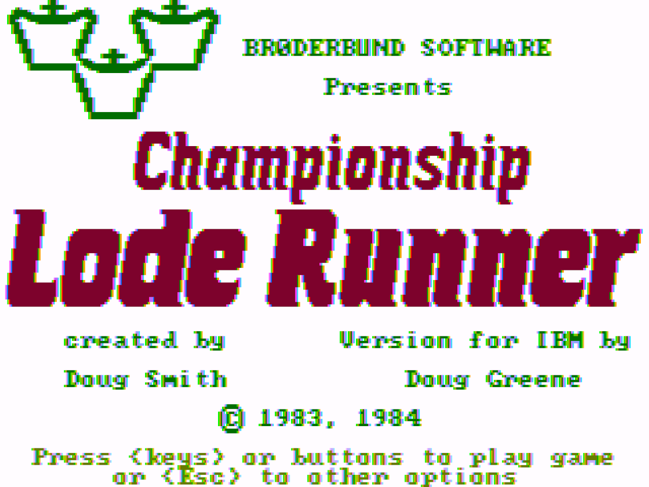 Title screen of Championship Lode Runner