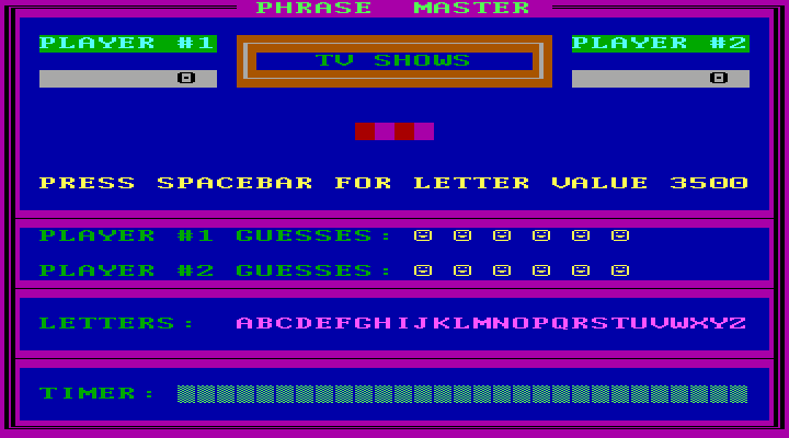 Title screen of Phrase Master