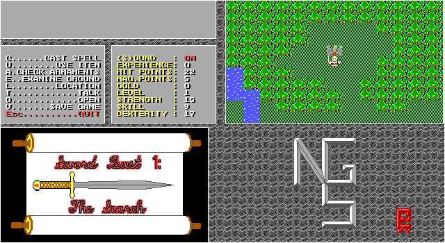 Gameplay of Sword Quest 1: The Search