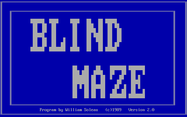 Title screen of Blind Maze
