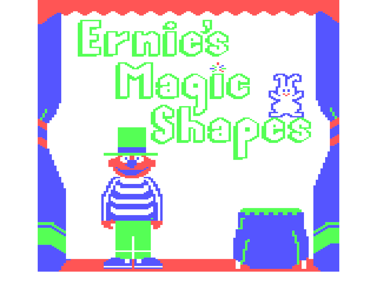 Title screen of Ernie's Magic Shapes
