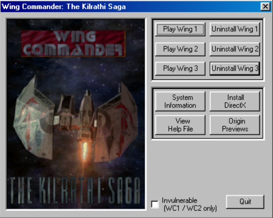 Title screen of Wing Commander: The Kilrathi Saga