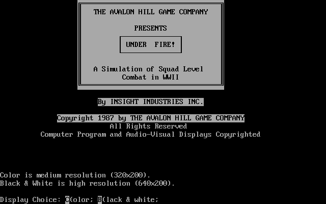 Title screen of Under Fire