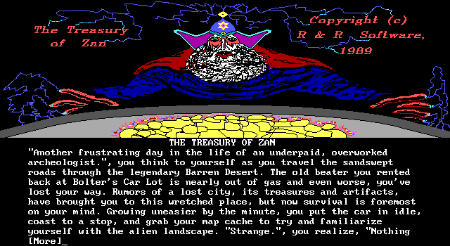 Title screen of Treasury of Zan
