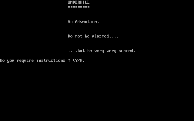Title screen of Underhill