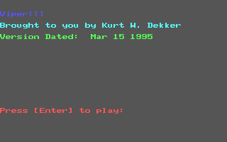 Title screen of Viper (1994)