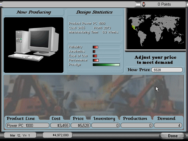 Gameplay of Entrepreneur