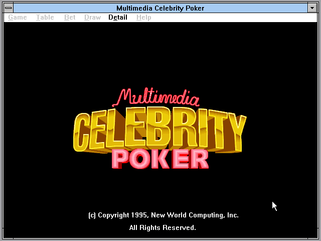 Title screen of Multimedia Celebrity Poker