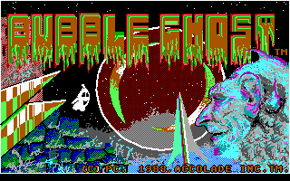 Title screen of Bubble Ghost