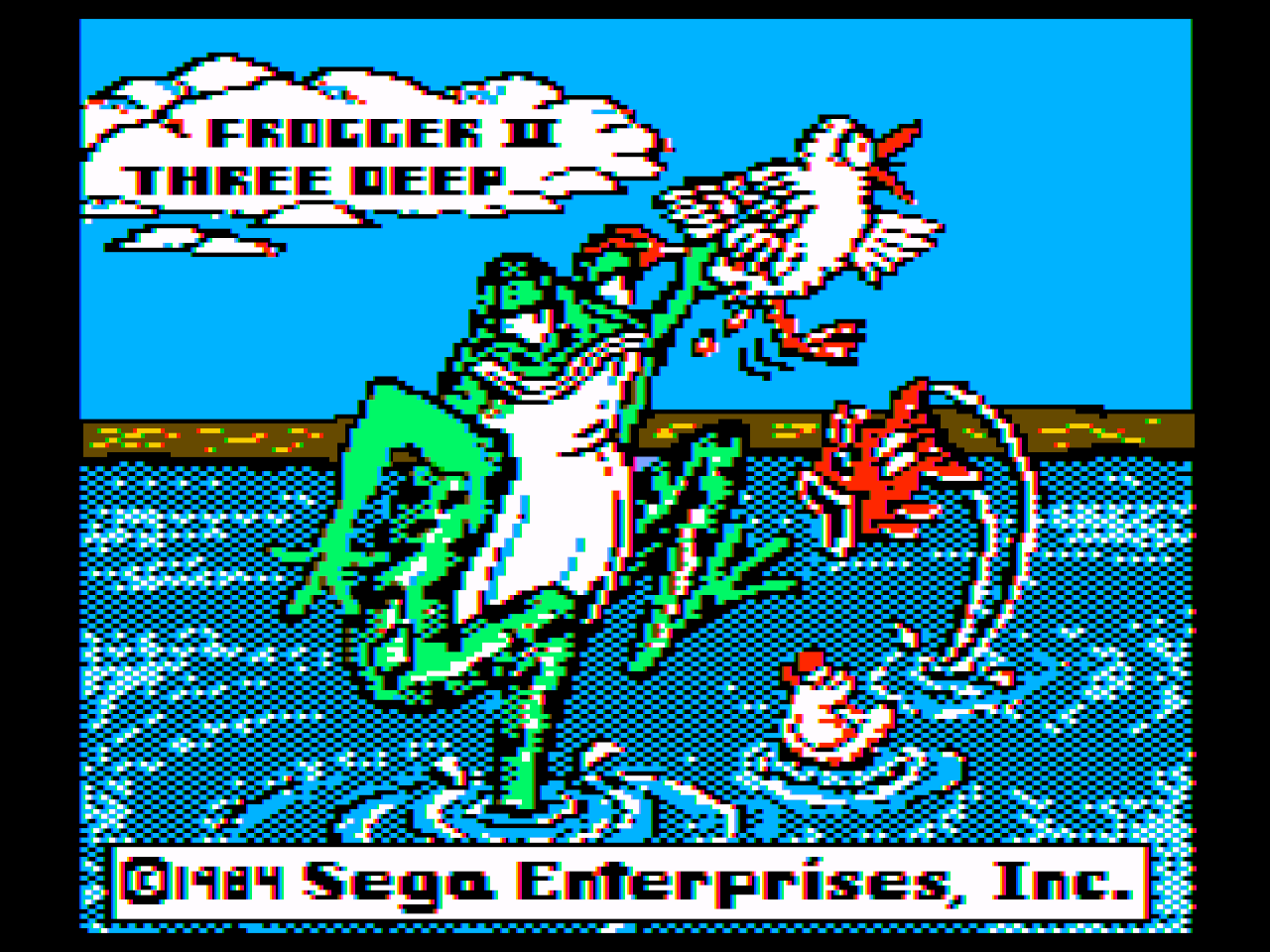 Title screen of Frogger II: ThreeeDeep!