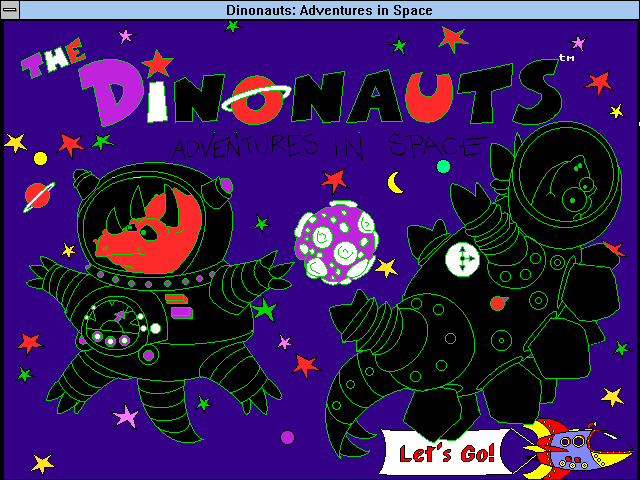 Title screen of Dinonauts: Adventures in Space