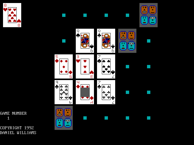 Gameplay of Five Squared No Peeky Poker Solitaire