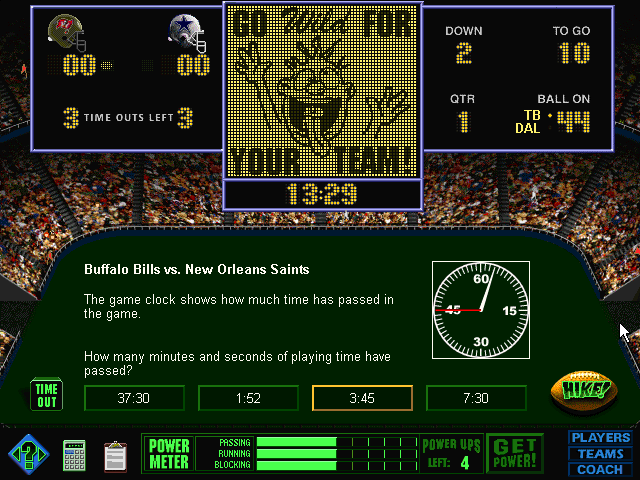 Gameplay of Head Coach: NFL Math