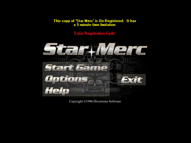 Title screen of Star Merc