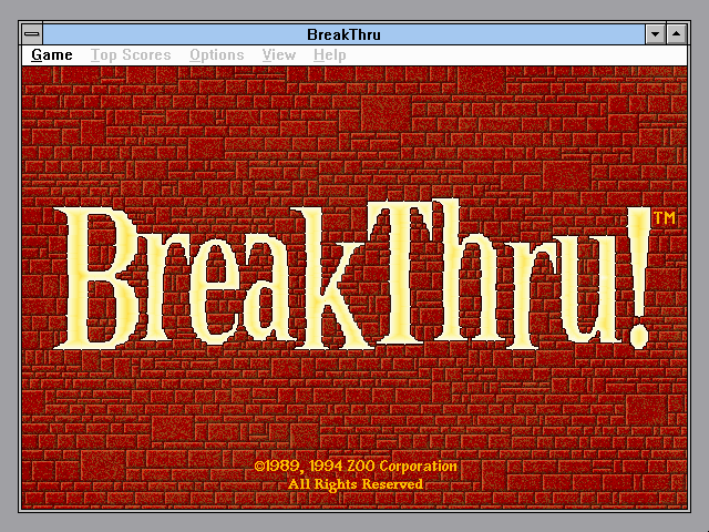 Title screen of BreakThru!