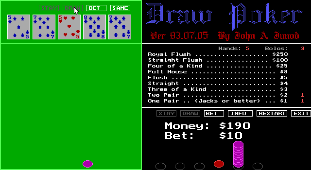 Gameplay of EGA Poker
