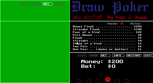 Title screen of EGA Poker
