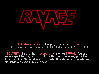 Title screen of Ravage