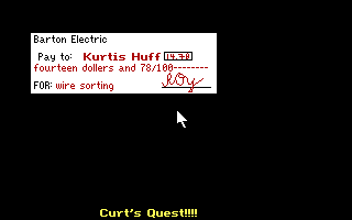 Title screen of Curt's Quest