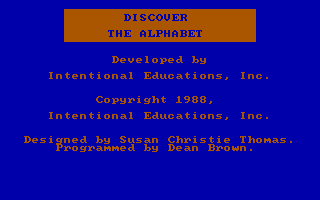 Title screen of Discover the Alphabet