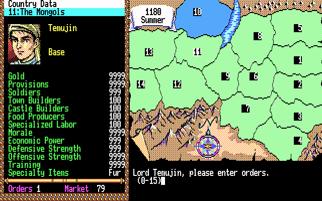 Gameplay of Genghis Khan (1989)