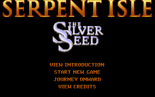 Title screen of Ultima VII: Part Two - Serpent Isle + The Silver Seed