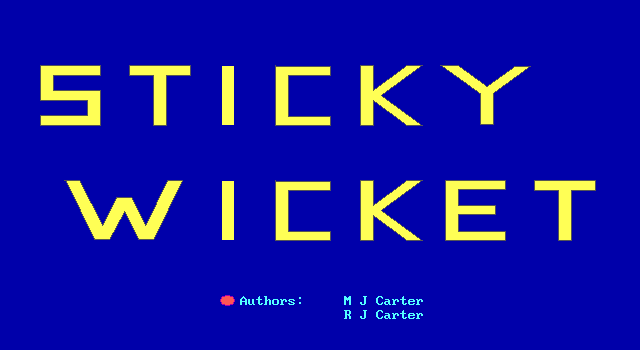 Title screen of Sticky Wicket