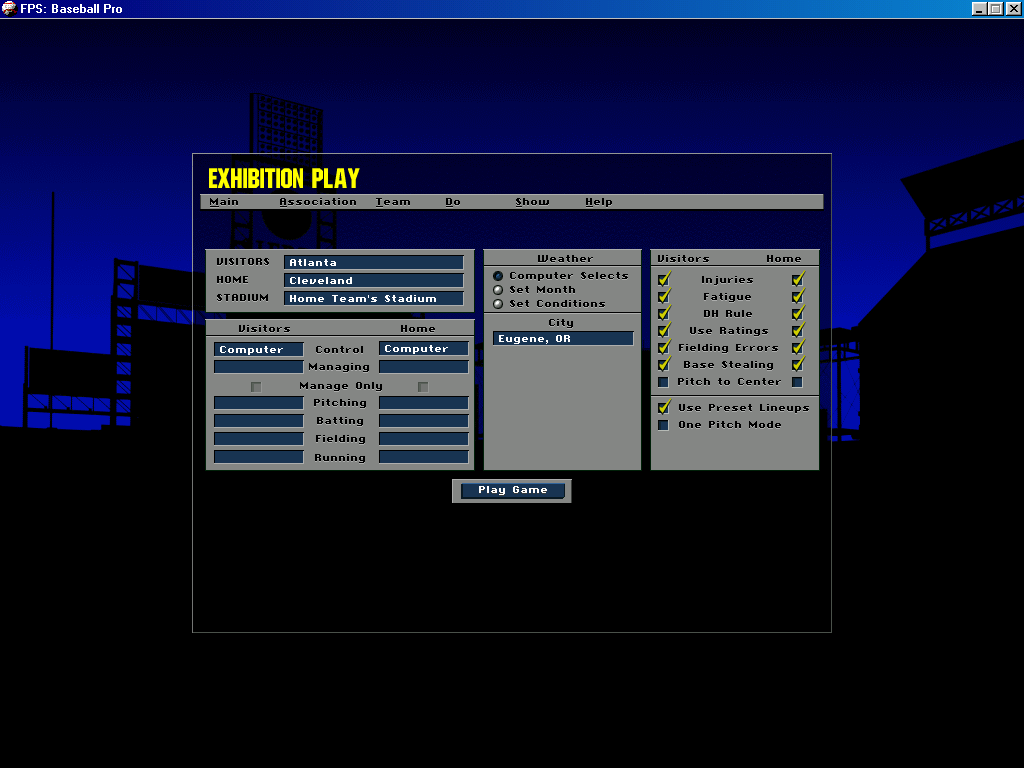 Gameplay of Front Page Sports: Baseball Pro '96 Season