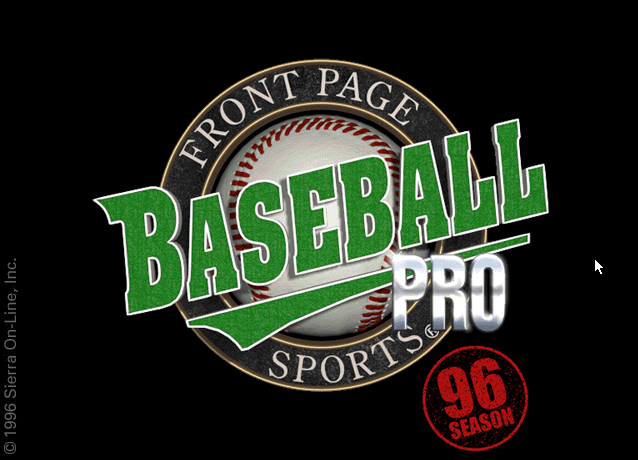 Title screen of Front Page Sports: Baseball Pro '96 Season