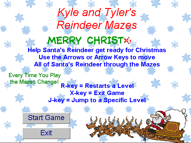 Title screen of Reindeer Mazes