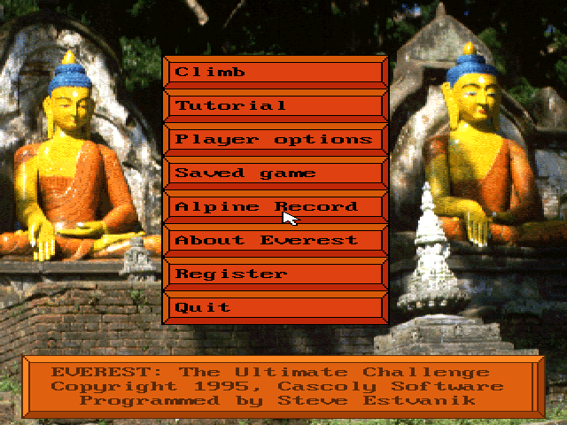 Title screen of Everest: The Iceman's Apprentice