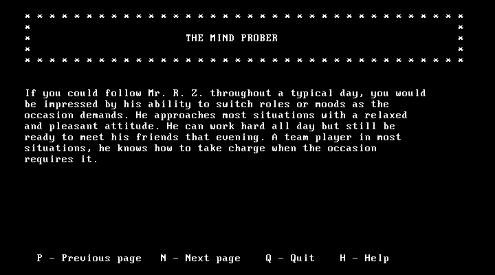 Gameplay of Mind Prober