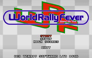 Title screen of World Rally Fever: Born on the Road