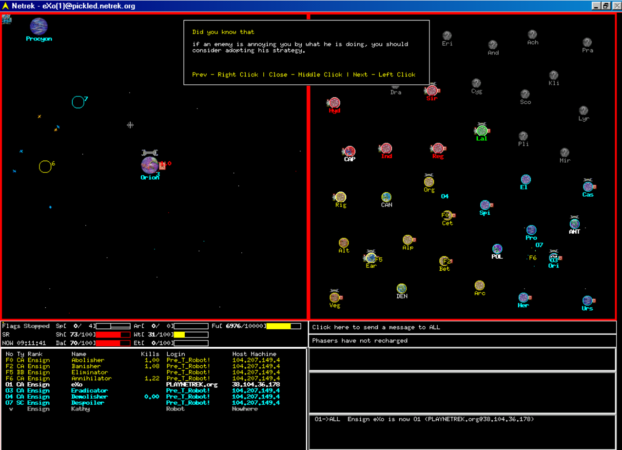 Gameplay of Netrek